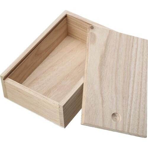 Simple Pull Cover Paulownia Wooden Box Loose Tea Bag Desktop Storage Case For Tea Gift Packing Jewellery Storage Box