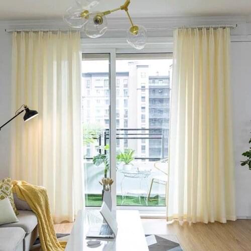 1pcs Pure Color Encryption Simple Modern Light-transmitting Living Room Partition Balcony Bathroom Gauze Curtains 2021 F8401