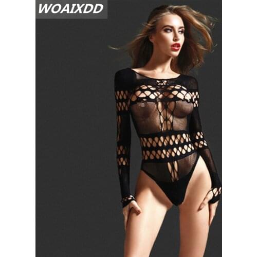Sexy Women Lingerie Plus Size Lace See-through Erotic Underwear Fishnet Sheer Bodysuit Sleepwear Exotic Intimate Sexy Clubwear
