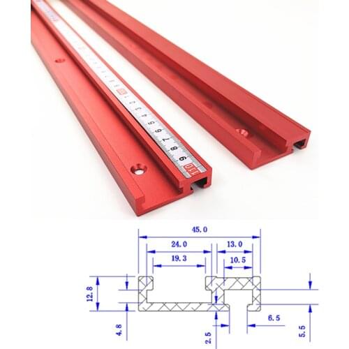 Standard Aluminium T-track 45mm Width Electric Circular Saw Flip Table Woodworking Accessories 400/600/800mm Only Chute no Scale
