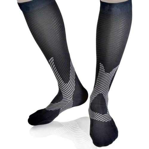 Varicose Socks New Compression Legs Men 3pairs/lot Knee Length Black White Red Purple Casual Crew Nylon Slimming Calf Standard