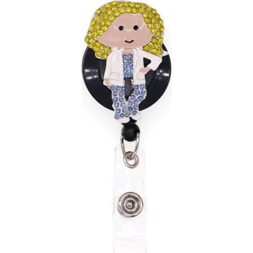 10pcs/lot Medical Style Rhinestone Retractable Enamel Cartoon Nurse Badge Holder Nurse Badge Reel For Nurses Day Gift