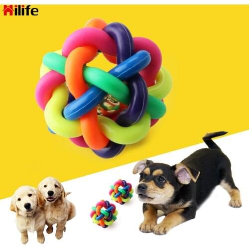 Dog Chew Toy Pet Bell Sound Ball Pet Products Multi-color Rubber Pet Accessories Dog Supplies