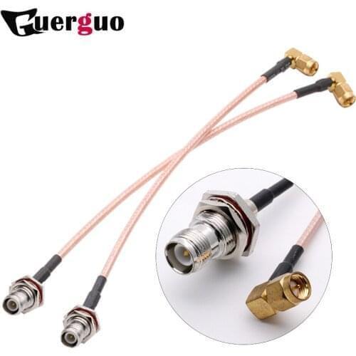 10PCS New RP TNC Female bulkhead nut pigtail Cable SMA Male Right Angle Switch RG316 Wholesale Fast Ship 15CM 6" Adapter