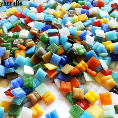 1400PCS/1000Gram/Lot,Mix 1cm quartz glass mosaic tile DIY Mosaic lantern Marble mosaic DIY mosaic flowerpot Craft material