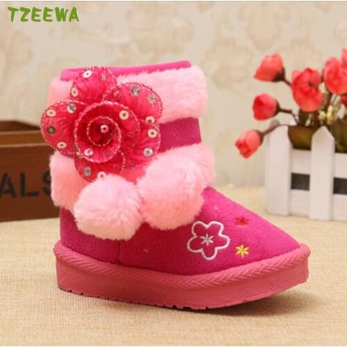 2020 Fashion Child Girls Snow Boots Warm Plush Soft Bottom Baby Boots Winter Snow Boot Girls Children Shoes Kids Winter Boots