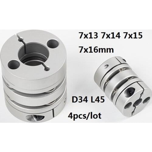 7x13 7x14 7x15 7x16mm Double diaphragm Disc coupling coupler screw rod servo motor encoder shaft coupling D34 L45