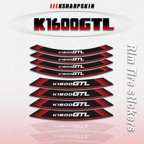 8Pcs Strips Motorcycle inner Wheel Tire Stickers Rim Tape Motorbike Decorative stickers and Decals For BMW K1600GTL k1600 gtl