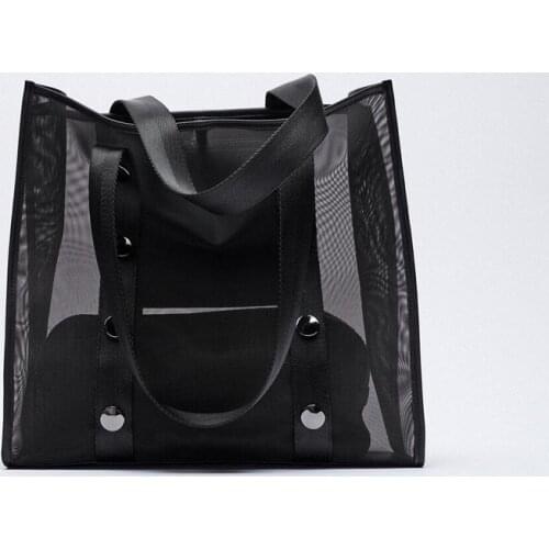 Brands Hollow Mesh Large Capacity Tote Designer Women Handbags Summer Beach Shoulder Bags Big Shopper Bag Composite Purses 2021