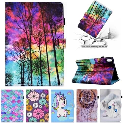 For Lenovo P11 Case Funda 11 inch Flower Printed Wallet Stand Cover Coque For Lenovo Tab P11 TB J606F Case Tablet Shell + Gift