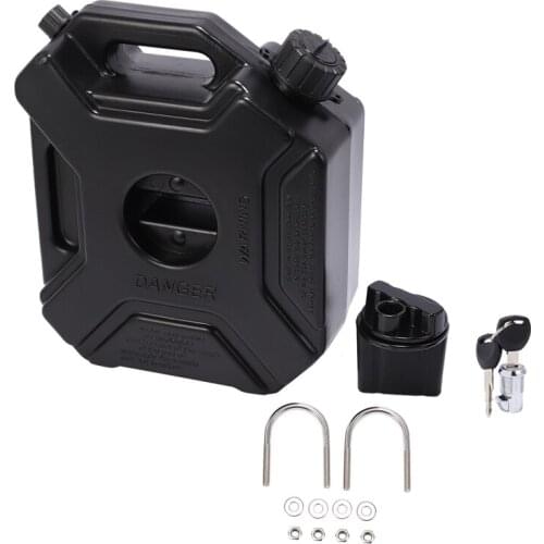 5L Liters Black Fuel Tank Can Car Motorcycle Spare Petrol Oil Tank Backup Jerrycan Fuel-Jugs Canister with Lock & Key