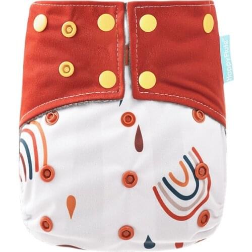 Happy Flute OS Cloth Diaper Bamboo Charcoal Pocket Diaper with Insert Waterproof Reusable Baby Nappy