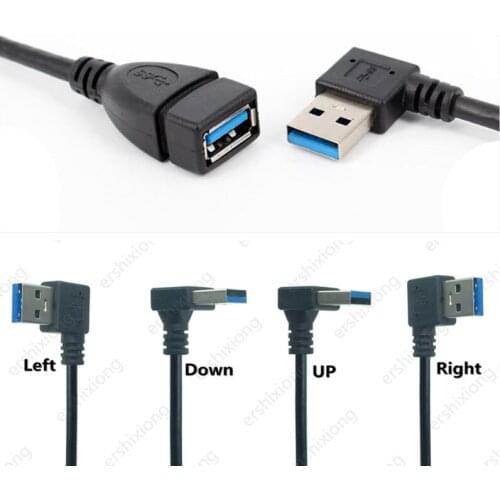 USB 3.0 male to female right angle 90 degree extension cable USB adapter up/down/left/right extension data cable 0.15M