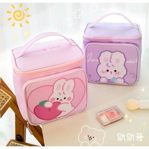 Kawaii Cosmetic Bag Women Large Capacity PU Waterproof Travel Wash Beauty Bag Storage Case Cute Portable Beauty Storage Box 293