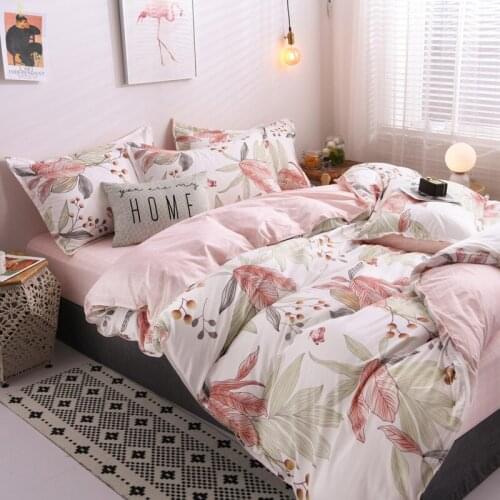 Bedding Sets Geometric Pattern Bed Sheet Boy Kid Teen Girl Bed Linings Cartoon Home Textiles Bedclothes 3/4pcs Pillowcases Cover