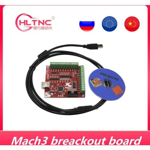 MACH3 Engraving machine 4 AXIS CNC Breakout Board With Optical Coupler USB cable For CNC control system
