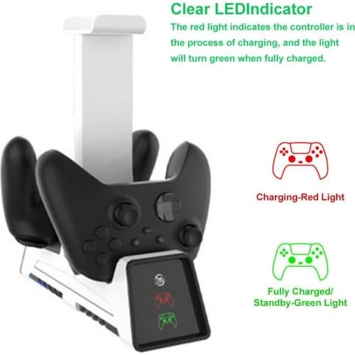 Multi-function Main Engine Cooling Base Controller Charger Durable Efficient Charging Base Adapter For PS5/NSPro/Xboxone/Series