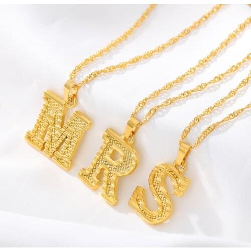 Fashion Gold Initial Letter Necklaces For Women 26 Alphabet Pendant Necklace Jewelry Bijoux Femme Gifts