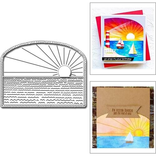 2021 New Sun and Ocean Background Metal Cutting Dies For Mould Cut Craft Making Card Paper DIY Decoration Scrapbooking No Stamps