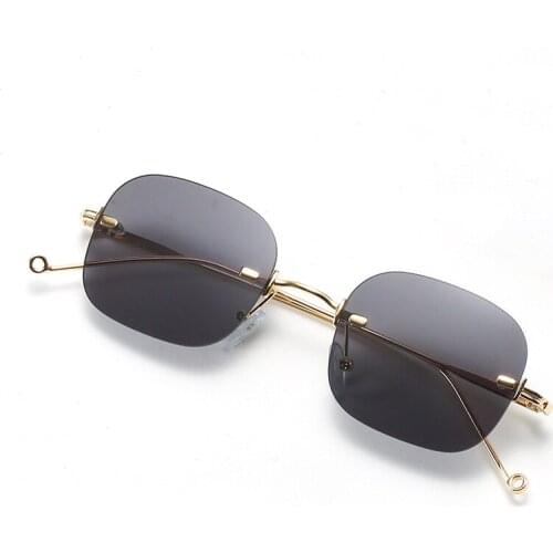 New unisex retro square sunglasses anti-blue light rimless flat mirror trend fashion sunglasses women street driving glasses men