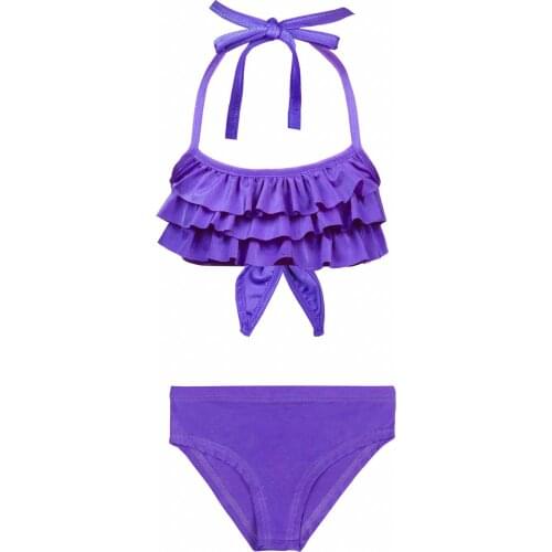 New 2021 Girls Swimwear Two Pieces Baby Kids Biquini 3-8 Years Children Beachwear Swimming Suit For Girls Ruffle Bathing Suit