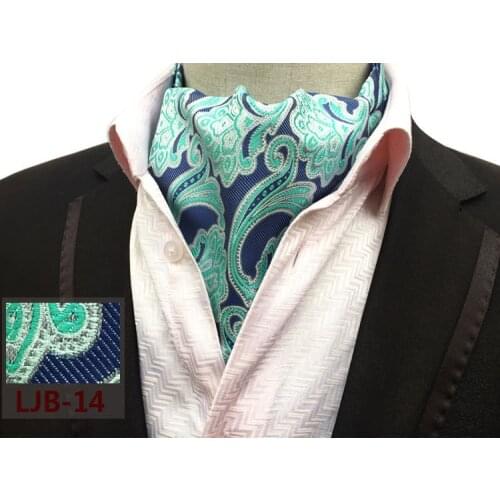 New Design Mens Ascot Mint Green Floral Pattern Cravat Tie for Man