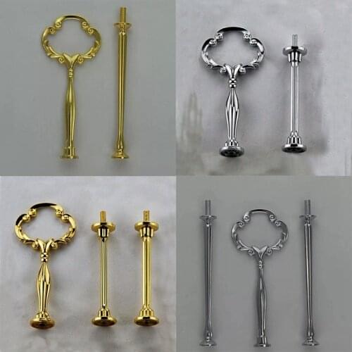 1 Sets 2 Or 3 Tier Cake Plate Stand(Plate Not Include) Handle Crown Fitting Metal Wedding Party Silver/Golden Drop Shipping