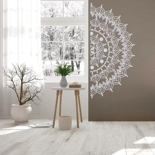 Half Mandala Wall Decal Headboard Mural Removable Vinyl Window Sticker Bedroom Meditation Room Home Decor Bohemian Wall Art E713