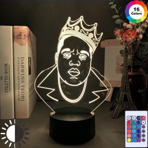 The Notorious Acrylic 3D Lamp for Home Decoration Nightlight Dropshipping Fans Product Table Led Night Light Biggie Gift B I G
