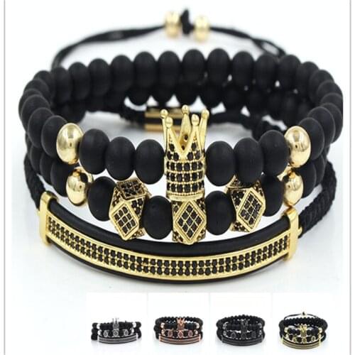 Luxury Royal Crown Couple Charm Bracelet Men Fashion 2019 New Gold Braided Adjustable Men Bracelet For Jewelry Gift