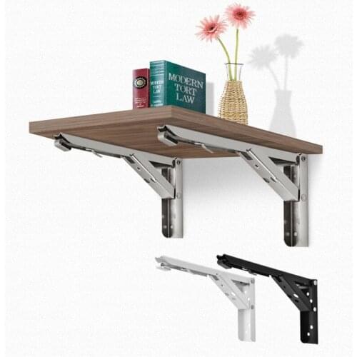 Stainless Steel Collapsible Tripod Bracket High Load-bearing Bracket Wall Shelf Partition Table Rack 14-inch