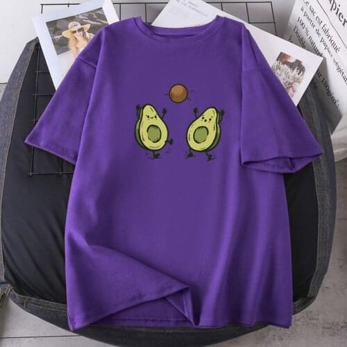 O-neck Streetwear Womans Shirt Hip Hop Avocado Cartoon T-shirts Girl Summer Oversize Lady Clothing Fashion 2021 New Camisetas