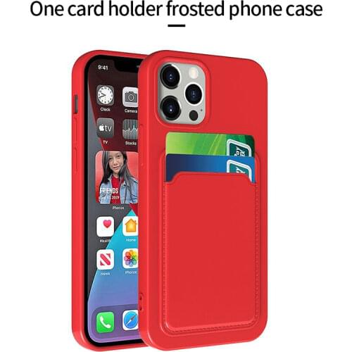 Ultra-thin Silicone Card Holder Phone Case For iPhone 12 11 Pro SE XS max XR X 8 7 Plus Protection Soft Cover