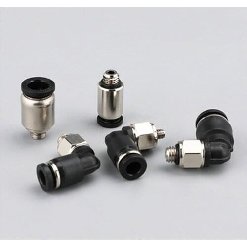 OD 4/6mm Hose Tube M3/M5 Male Thread Micro Pneumatic Fittings Elbow/Straight Through Quick Joint Coupler Connector