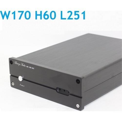 W170 H60 D251 All Aluminum Box DAC Case DIY Decoder Chassis Amplifier Housing Hifi Power Amplifier Supply Enclosure No Hole