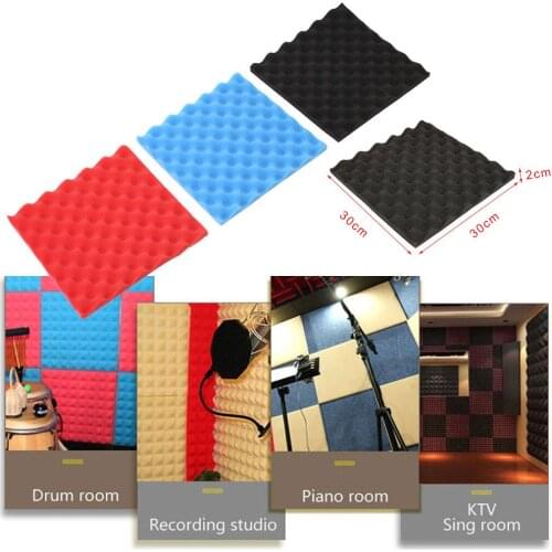 Polyurethane Foam Sticker Soundproof Tiles Sound Absorption Tiles Office KTV Club Black Red Blue Classroom Studio De-Noising