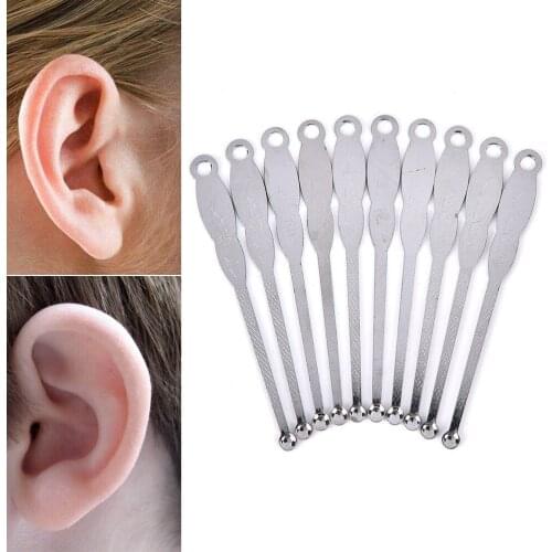 10 Pcs Stainless Steel Earpick Ear Pick handle Health Ear Cleaner Cleaning Earwax Remover Curette Care Tools