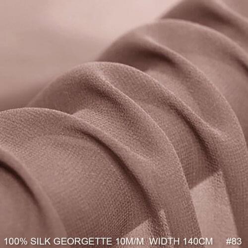 100% SILK Georgette Fabric Pure Silk Fabric 10 momme 140cm Width New Trend Chiffon Dress Deep Pale Pink 83