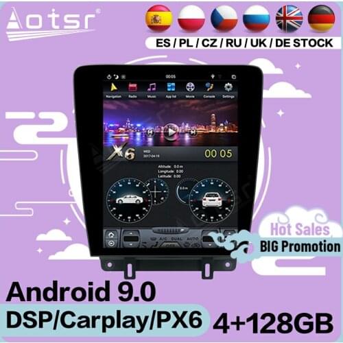 128G Tesla Screen Multimedia Stereo Android 9.0 Player For Ford Mustang 2010 2011 2012 2013 2014 GPS Navi Receiver IPS Head Unit