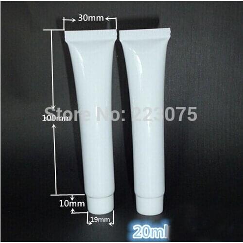 20ml white soft tube Cosmetic Containers Cream Lotion Clear Empty Tubes 100pcs/lot