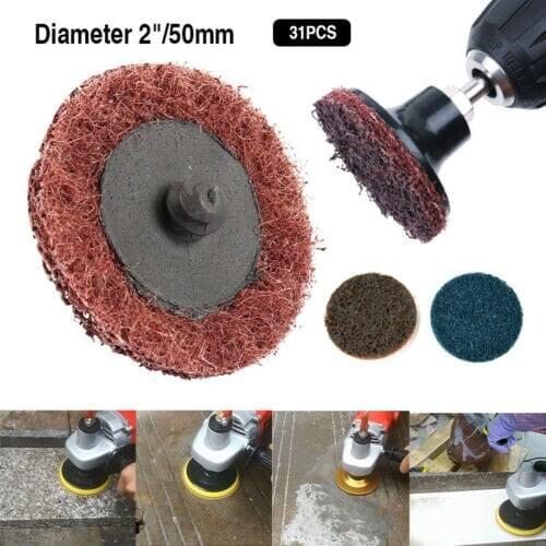 30Pcs 2\" 50mm Lock Conditioning Discs Quick Change Discs Die Grinder Sanding Pads Grinding Discs With Holder