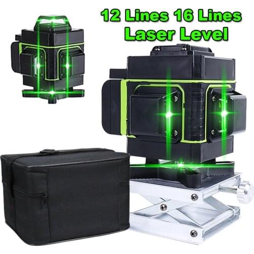 3D 4D Laser Level 360 Rotate Auto Self-Leveling Green Line Laser Level Laser Tape Measure Vertical & Horizontal Measure Tool