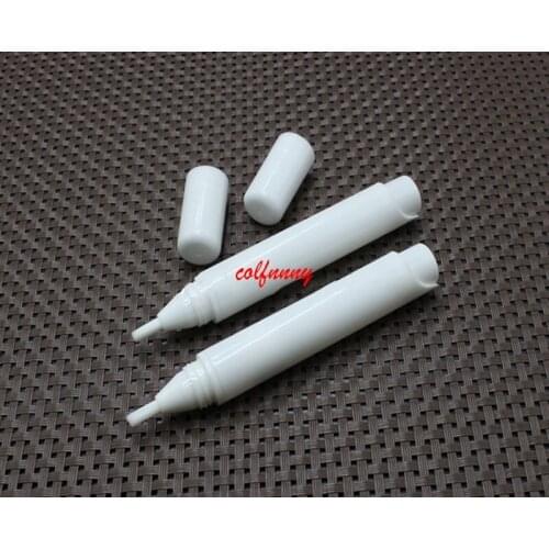 500pcs/lot Fast Shipping 5ML Black white Plastic Empty Nail Oil Pen Style Bottle with Brush for Nail Polish Makeup Pen F050705