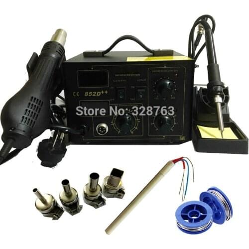 852D++ BGA rework station Solder Soldering iron+hot air gun Rework Station Welding table Desoldering Station Welding machine