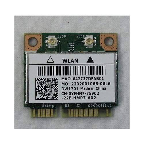 Wireless Adapter Card for Broadcom BCM94313HMGB BCM2070 BCM4313 DW1701 YFHN7 Half Mini PCI Express BT Bluetooth WLAN