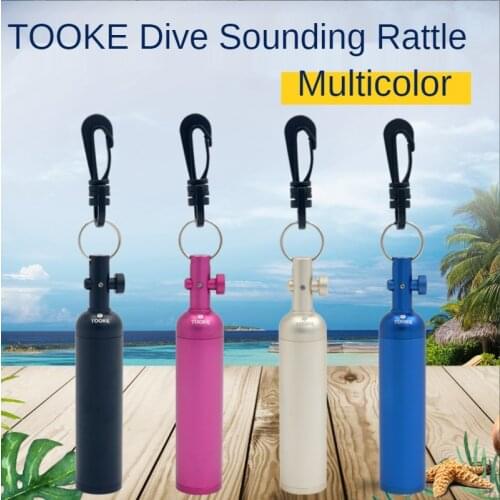 Scuba Diving Cylinder Model Aluminum Alloy Rattle Underwater Shaker Ring Bell with Hook