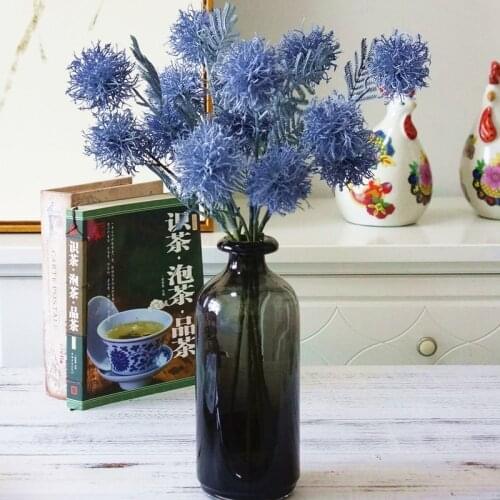 Artificial Dandelion flower ball branch plastic flowers with leaves garden decoration fake flower plants