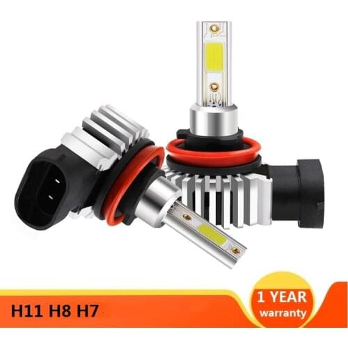 Kit 2 pcs 100W H11 H7 H1 9005 HB4 H4 Led Fog headLight Bulbs,Flip COB Chips, 20000lm High Beam/Low Beam Replacement Bulb, 6500k