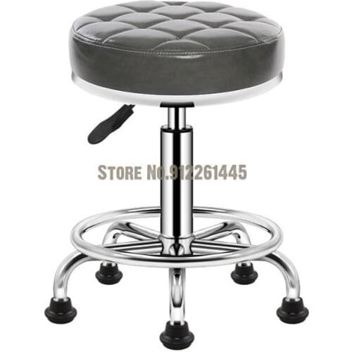 Beauty stool fixed rotating backrest big work chair hairdressing barber shop lifting stool work manicure round stool