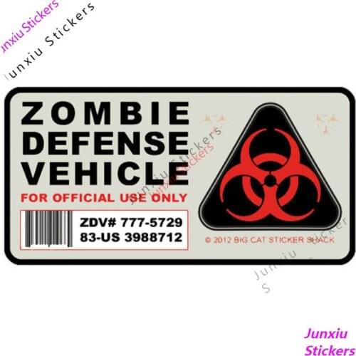 Fashion Amusing Zombie Defense Vehicle Car Sticker Funny Window Bumper Motorcycle Laptop Decal Reflective Accessories KK13*7cm